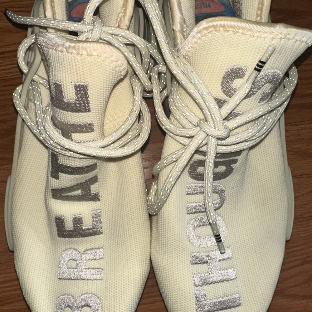 adidas human race Cream and Gray Sneakers - Picture 3 of 8